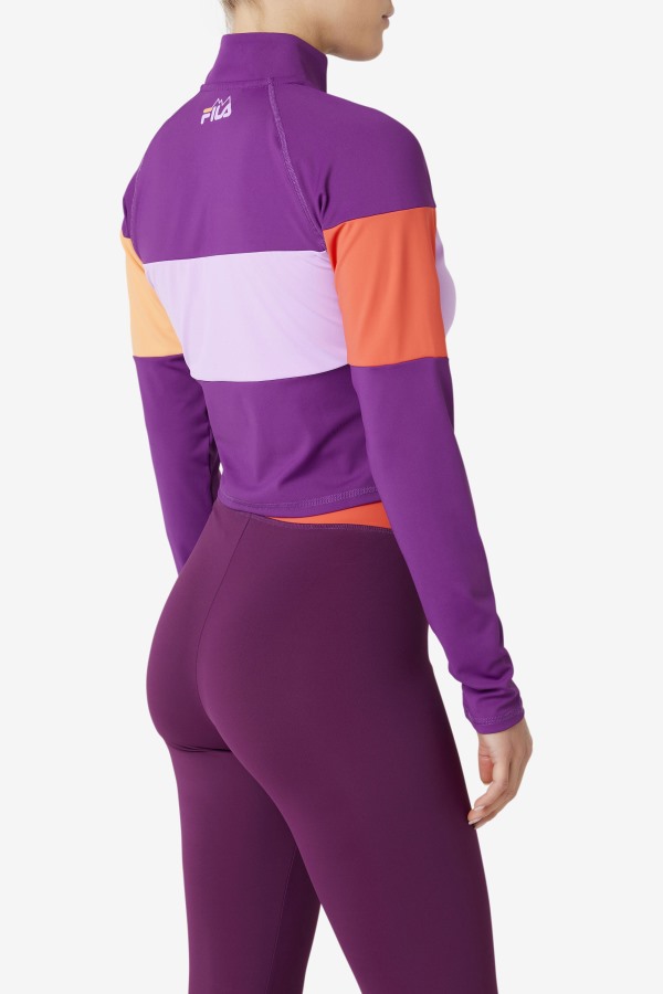 Fila Outlets Jaida Based Layer Half Zip Charisma/Crocus Petal/Cayenne