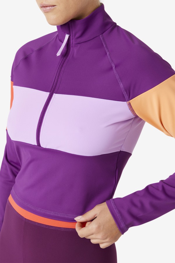 Fila Outlets Jaida Based Layer Half Zip Charisma/Crocus Petal/Cayenne