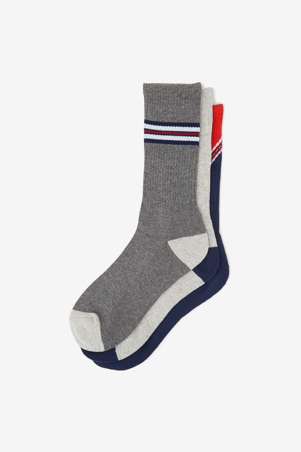 Fila Outlets Men\'s Chevron Crew Sock 3-Pack Navy