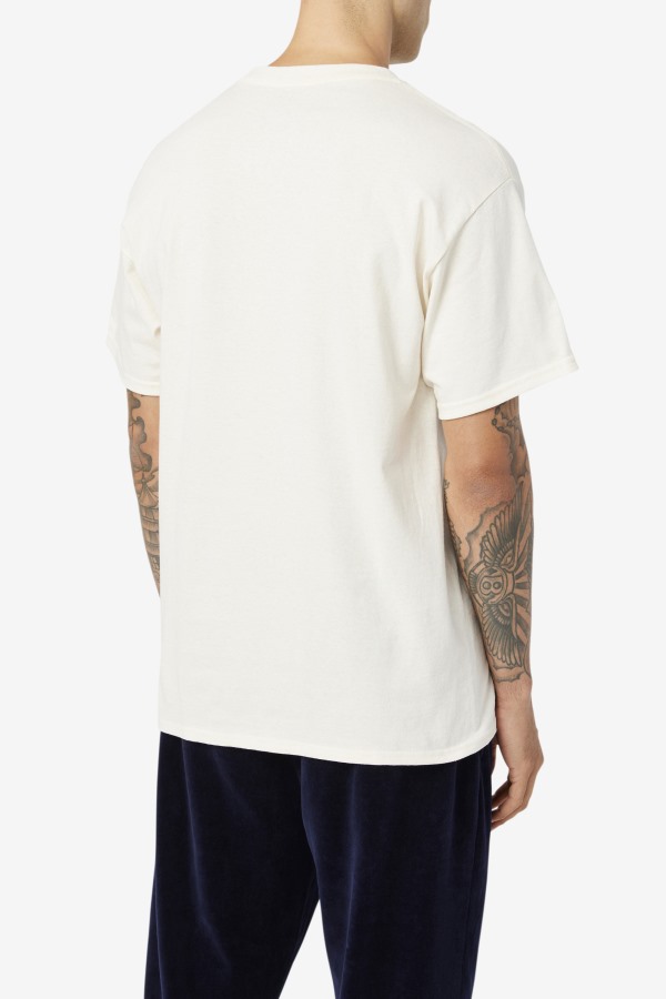 Fila Outlets Gardenia/Navy/Red Original Fitness Tee