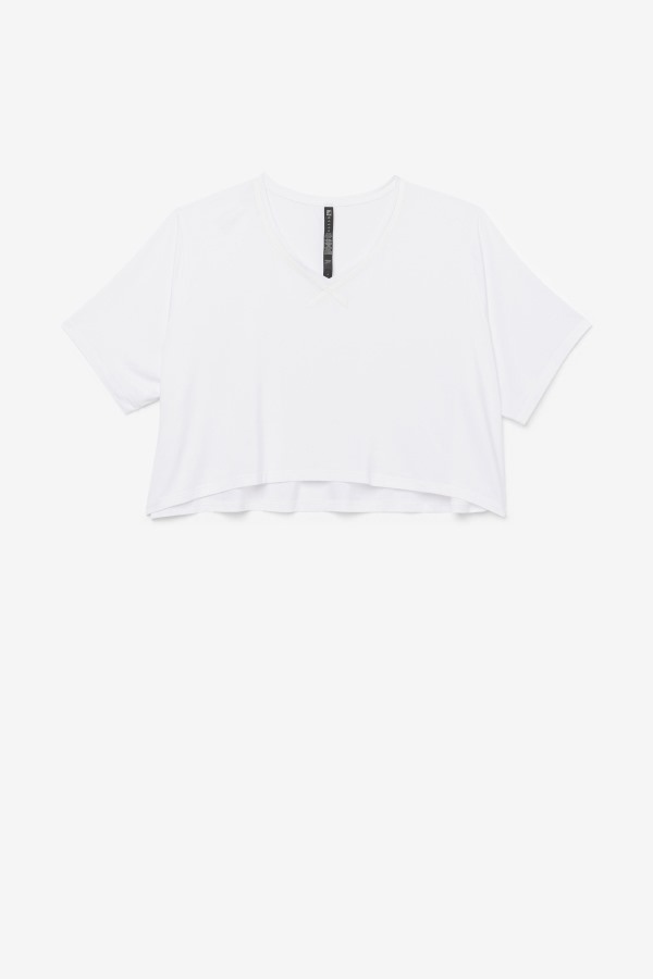 Fila Outlets White Fi-Lux Hi-Low Crop Top