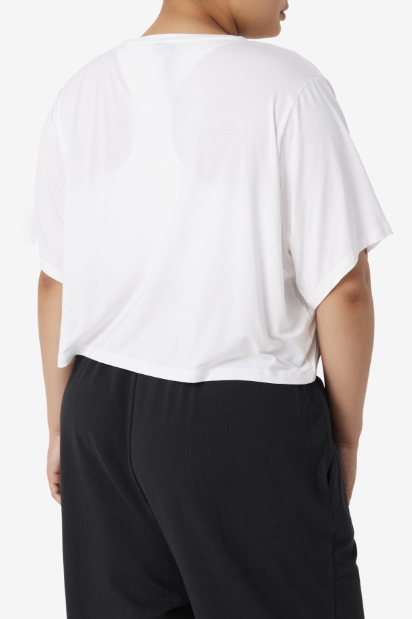 Fila Outlets White Fi-Lux Hi-Low Crop Top
