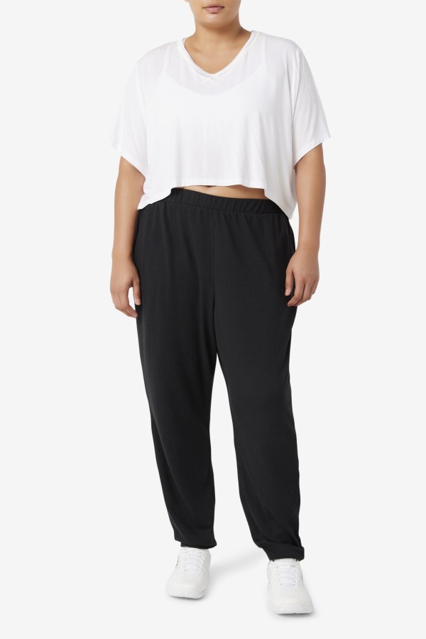 Fila Outlets White Fi-Lux Hi-Low Crop Top