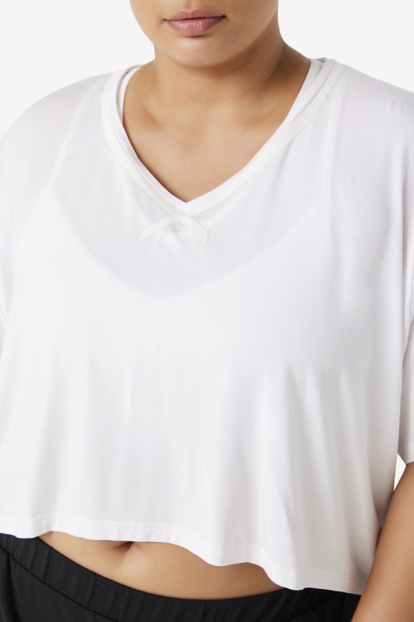 Fila Outlets White Fi-Lux Hi-Low Crop Top