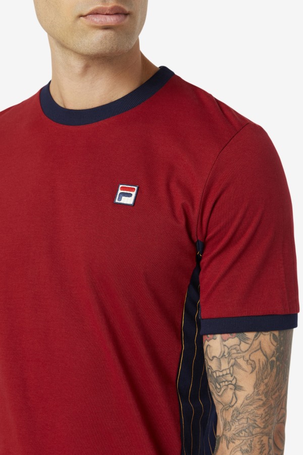 Rhubarb/Peacoat/Golden Glow Warner Tee Fila Outlets