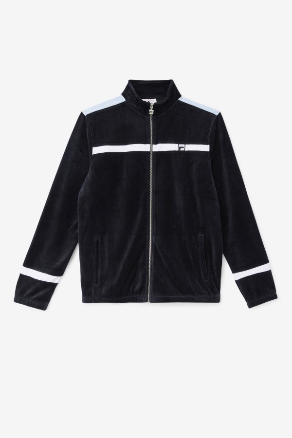 Black/White/Skyway Ravid Velour Jacket Fila Outlets