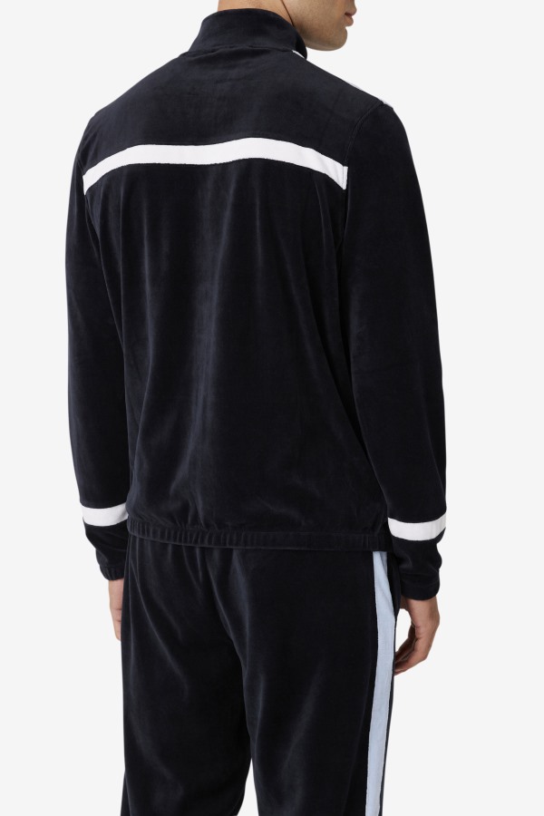 Black/White/Skyway Ravid Velour Jacket Fila Outlets