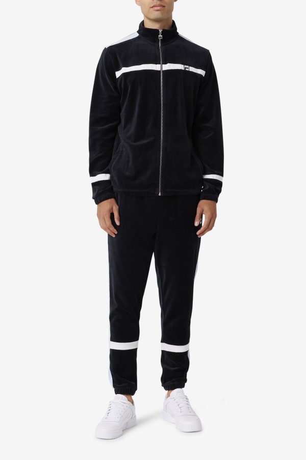 Black/White/Skyway Ravid Velour Jacket Fila Outlets