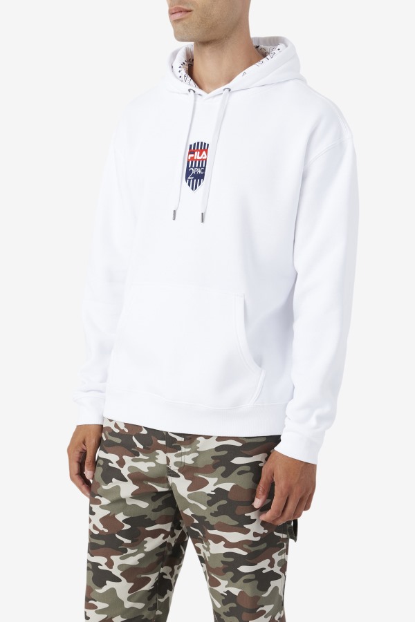White Fila Outlets 2Pac Patch Hoodie
