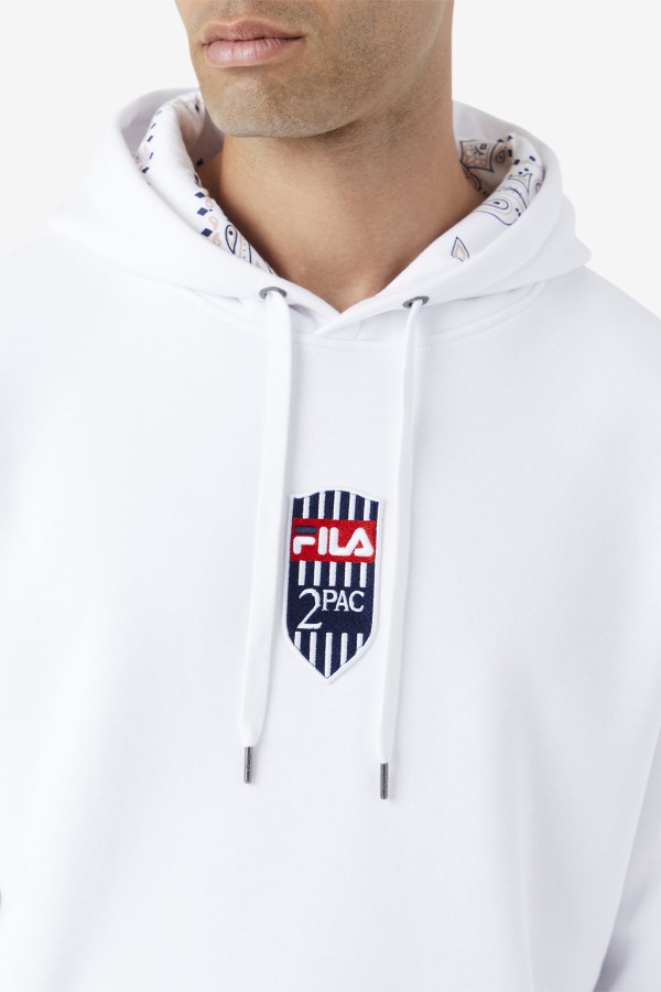 White Fila Outlets 2Pac Patch Hoodie
