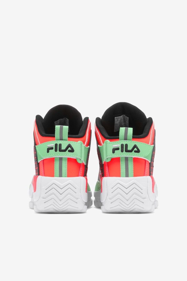 Big Kids\' Grant Hill 2 Fila Outlets Black/Fiery Coral/Green Ash