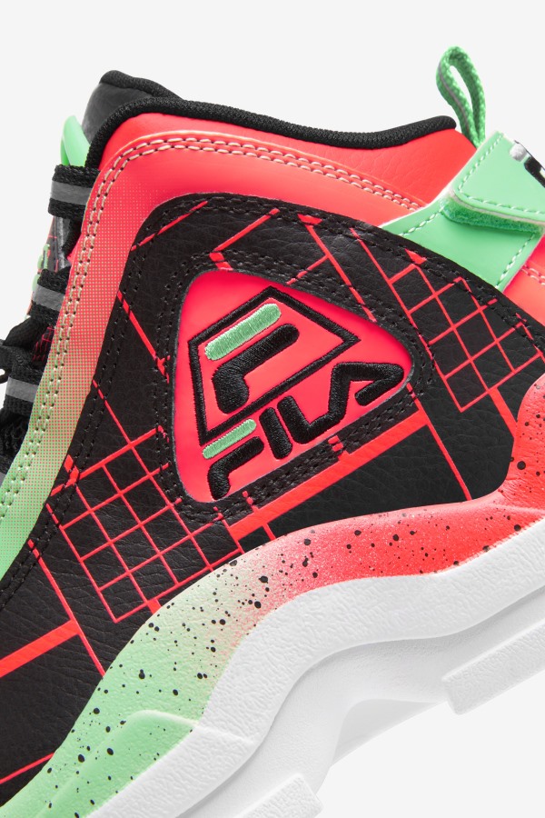 Big Kids\' Grant Hill 2 Fila Outlets Black/Fiery Coral/Green Ash