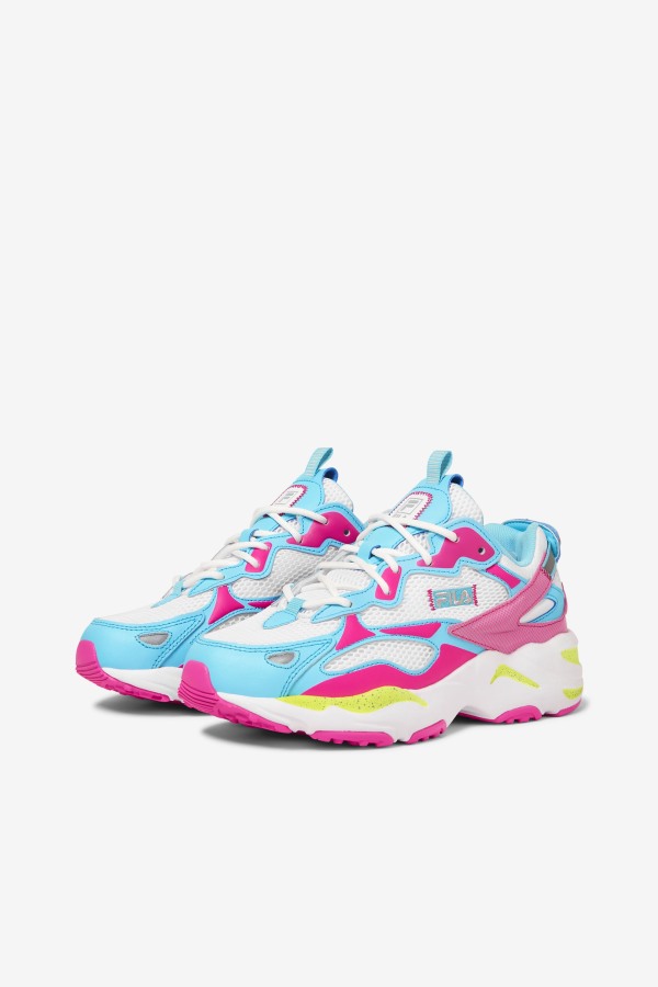 Fila Outlets Women\'s Ray Tracer Apex White/Pink Glo/Bluefish