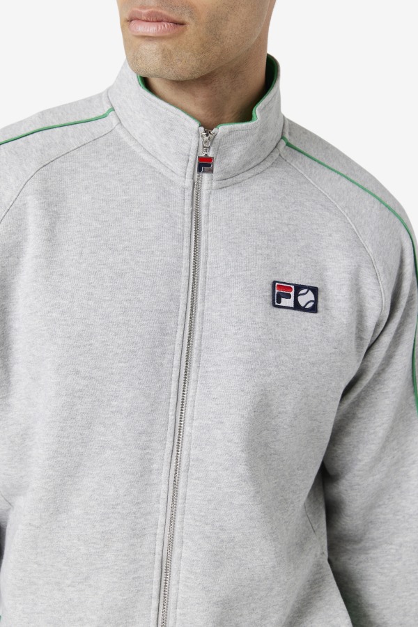 Sutton Track Jacket Light Grey/Jelly Bean/White Fila Outlets