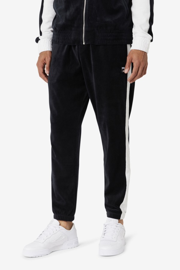 Black/White/Skyway Fila Outlets Brice Velour Pant