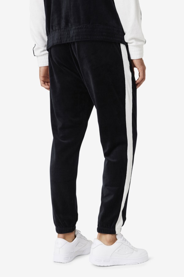 Black/White/Skyway Fila Outlets Brice Velour Pant