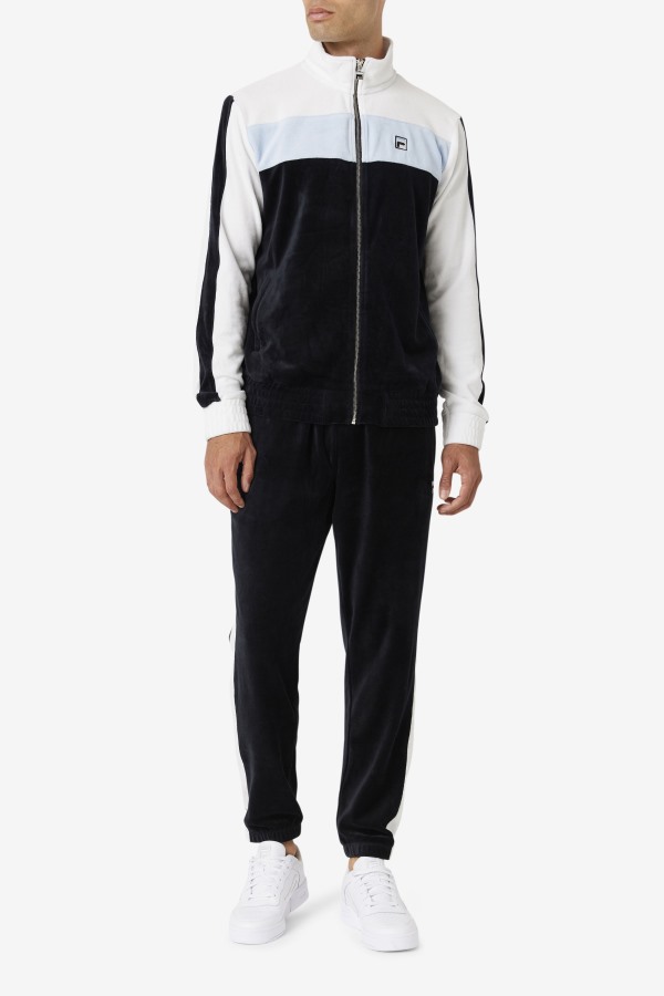 Black/White/Skyway Fila Outlets Brice Velour Pant