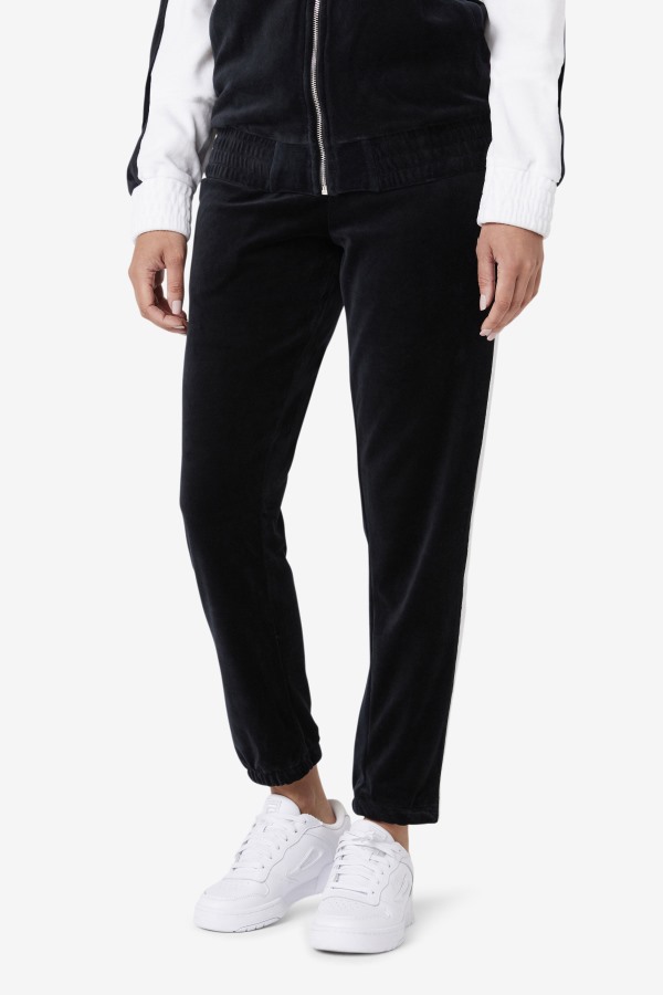 Black/White/Skyway Fila Outlets Brice Velour Pant