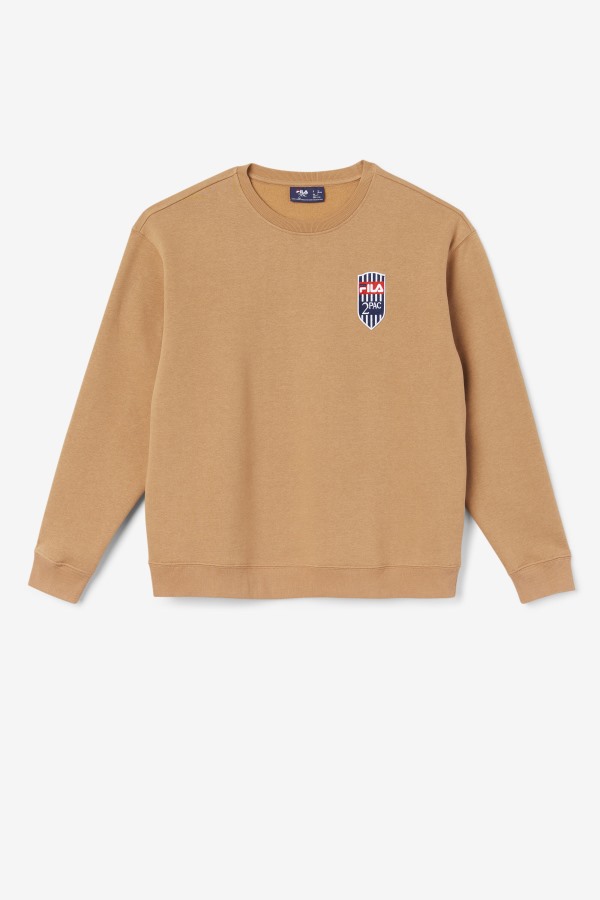 Fila Outlets Tobacco Brown 2Pac Fleece Patch Crew