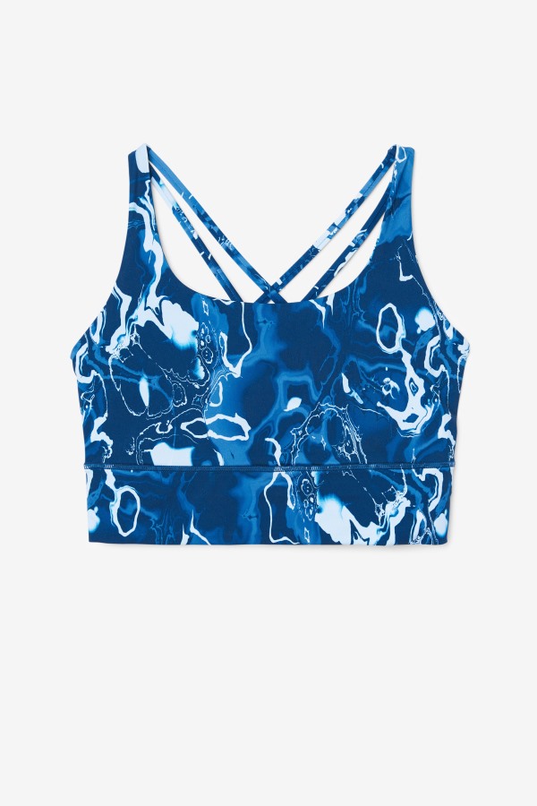 Fila Outlets Uplift Cross Back Bra Top Navy Marble