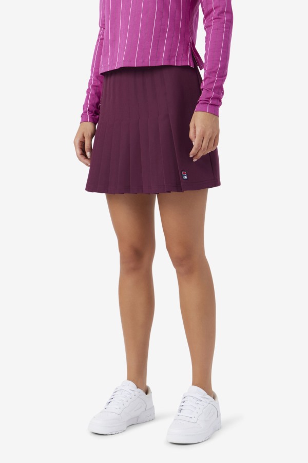 Grape Wine Fila Outlets Amy Pleated Skirt