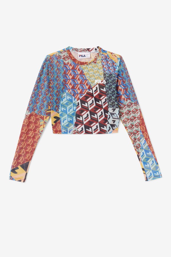 Birdy Long Sleeve Top Ocean/Yellow/Whitee Fila Outlets