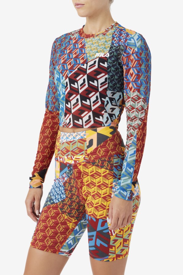 Birdy Long Sleeve Top Ocean/Yellow/Whitee Fila Outlets
