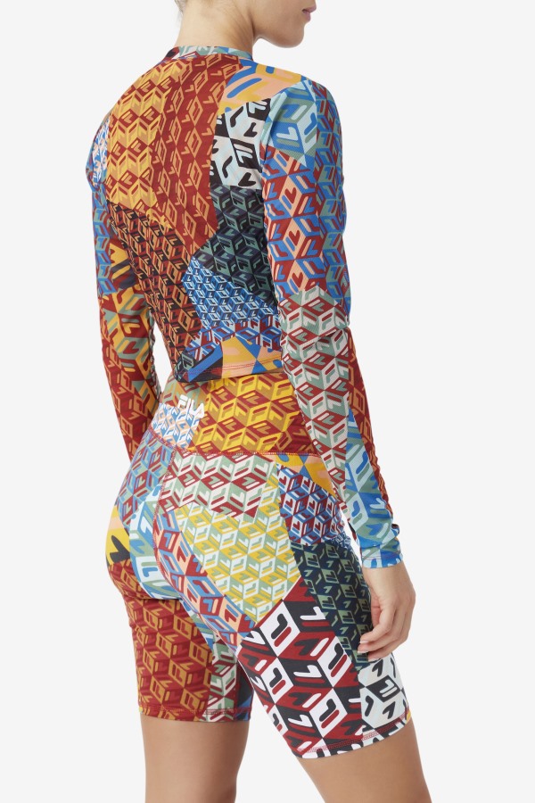 Birdy Long Sleeve Top Ocean/Yellow/Whitee Fila Outlets
