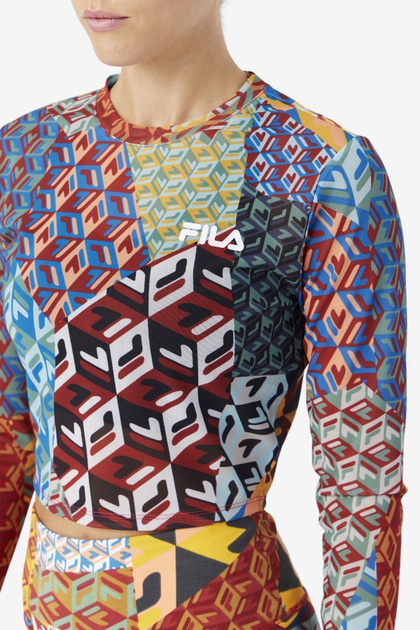 Birdy Long Sleeve Top Ocean/Yellow/Whitee Fila Outlets