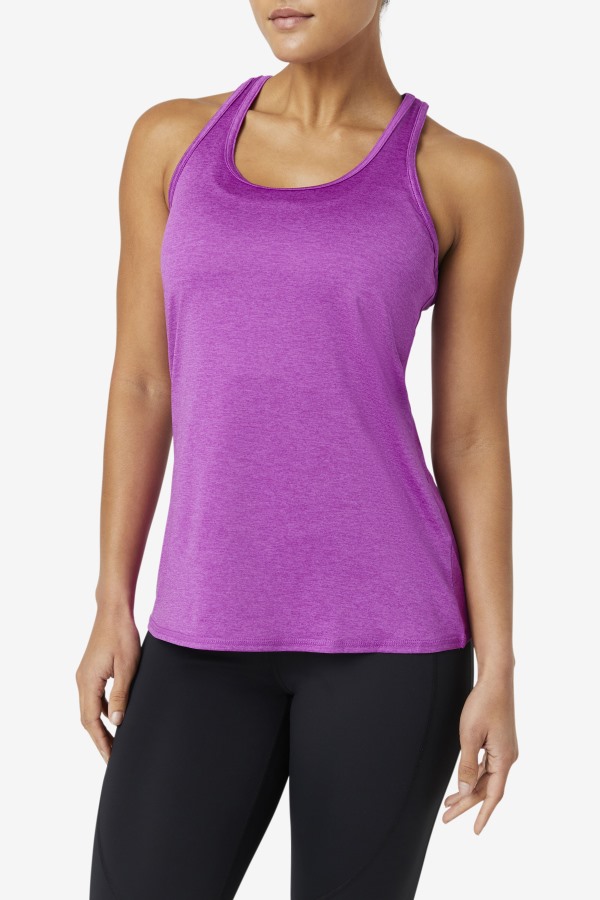 Pickleball Racerback Tank Purple Cactus Heather Fila Outlets