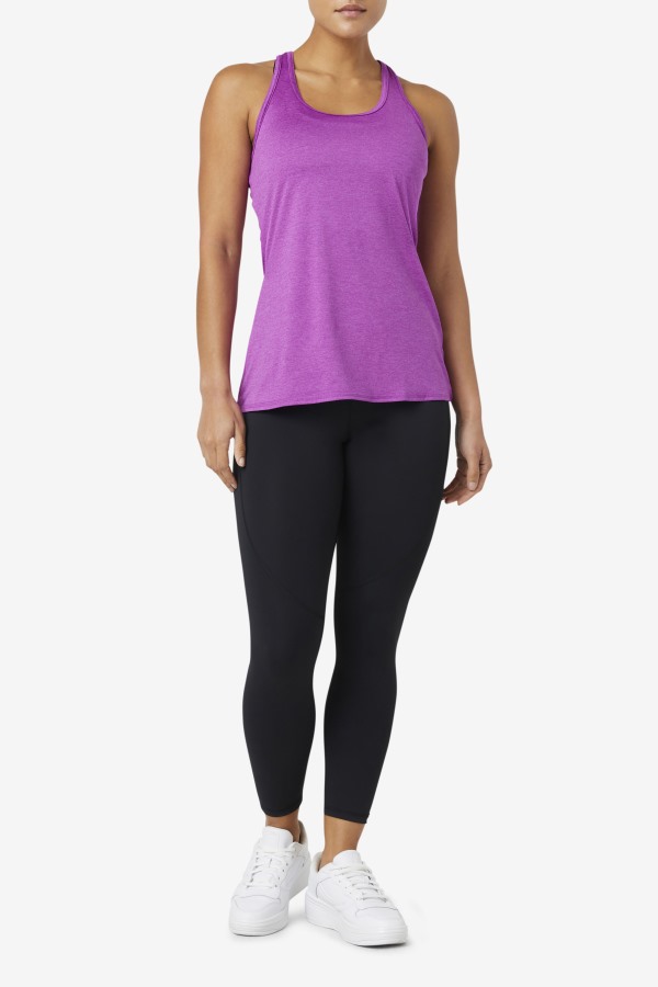 Pickleball Racerback Tank Purple Cactus Heather Fila Outlets