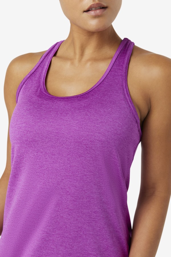 Pickleball Racerback Tank Purple Cactus Heather Fila Outlets