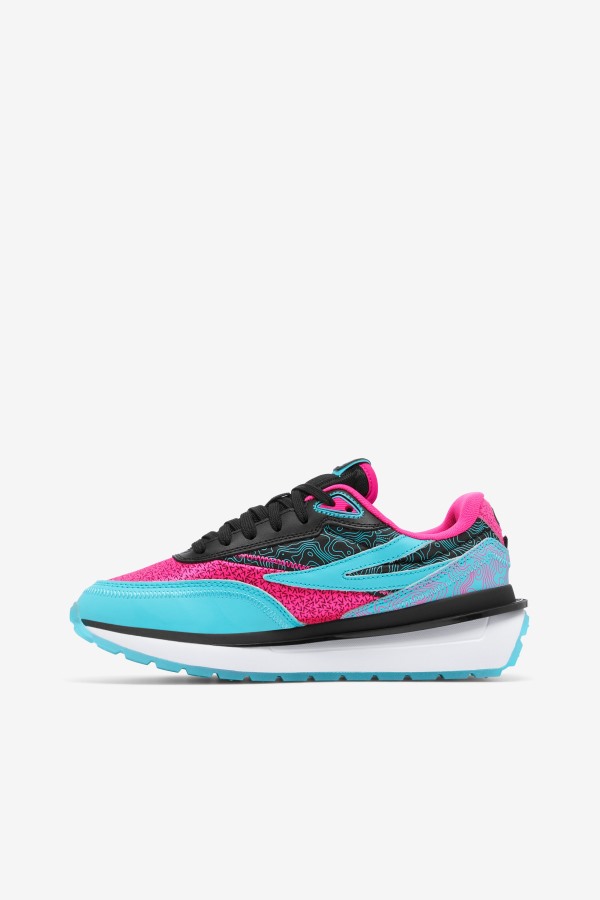 Fila Outlets Black/Pink Glo/White Women\'s Renno