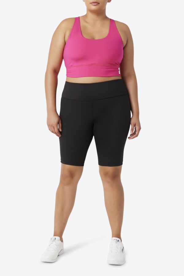 Bright Pink Fila Outlets Uplift Cross Back Bra Top
