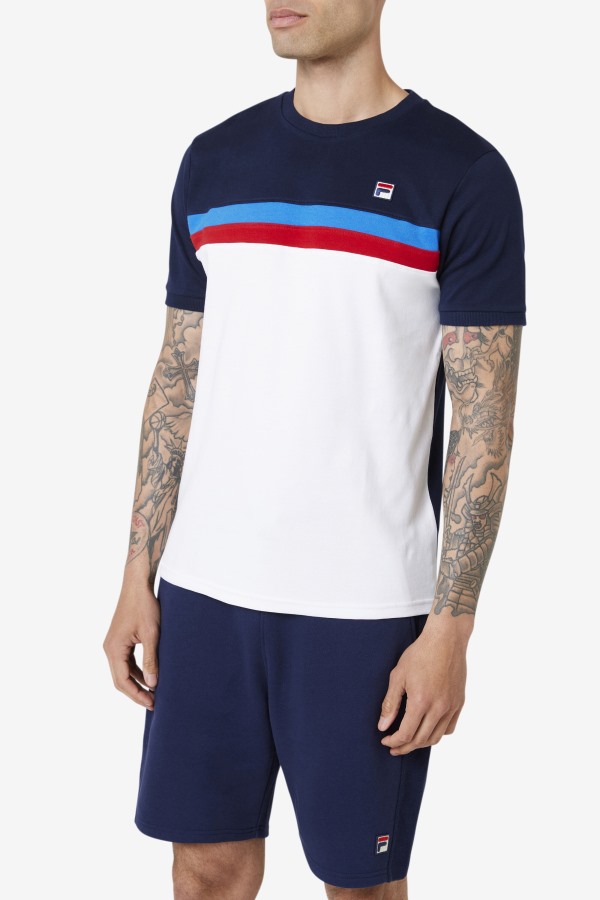 White/Navy/Strong Blue/Red Exempt Crew Fila Outlets