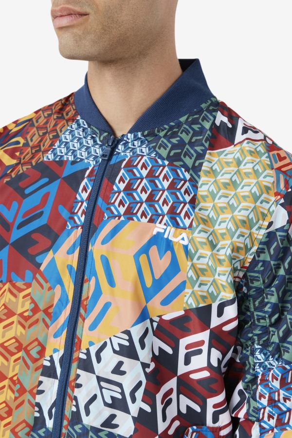 Mav Bomber Jacket Ocean/Yellow/White Fila Outlets