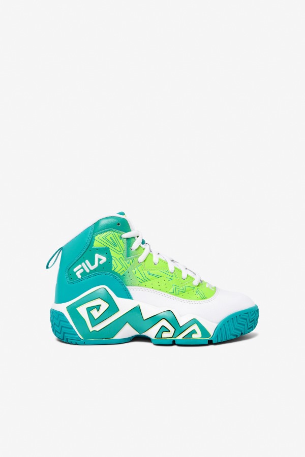Big Kids' Mb White/Ceramic/Green Fila Outlets