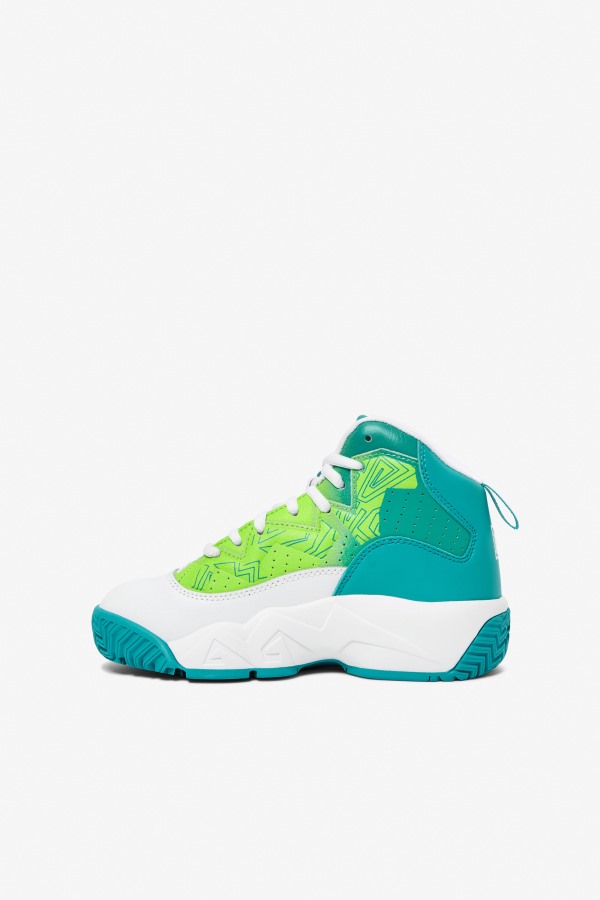 Big Kids\' Mb White/Ceramic/Green Fila Outlets