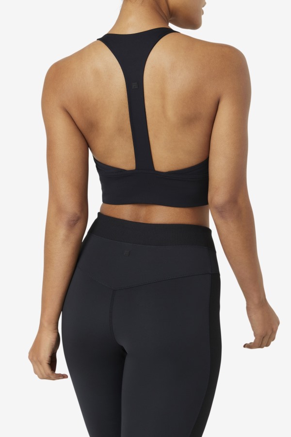 Uplift T-Back Sports Bra Fila Outlets Black