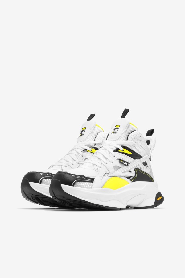 Fila Outlets Women\'s Hallasan Mid Premium White/Black/Lemon Tonic