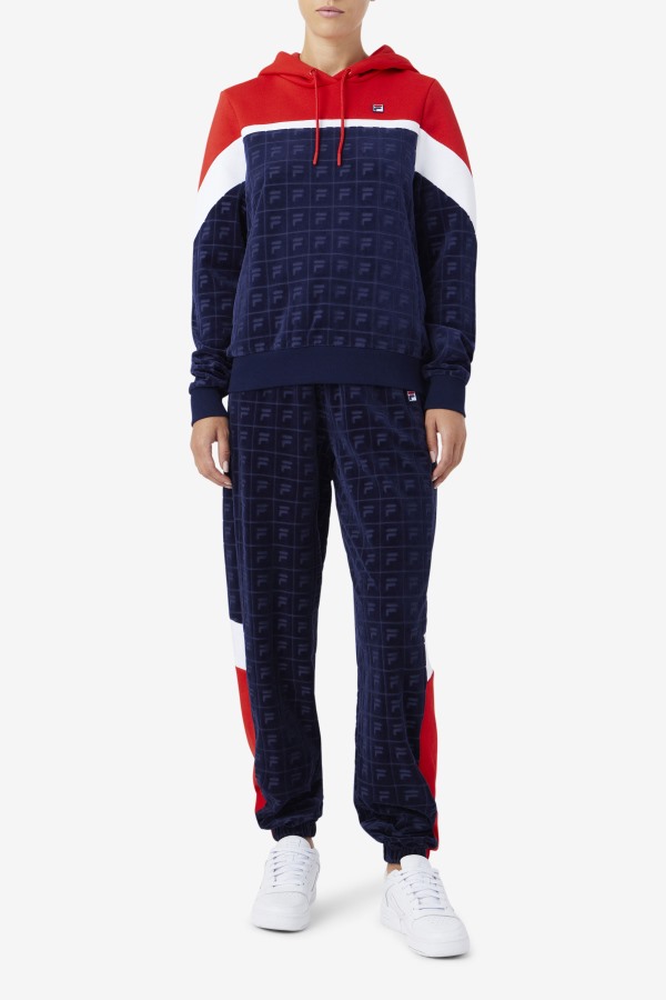 Navy/Red/White Helen Velour Jogger Fila Outlets