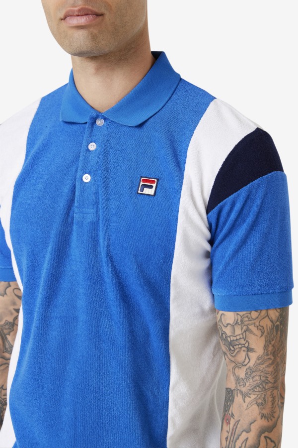 Astro Terry Polo Fila Outlets Strong Blue/White/Navy