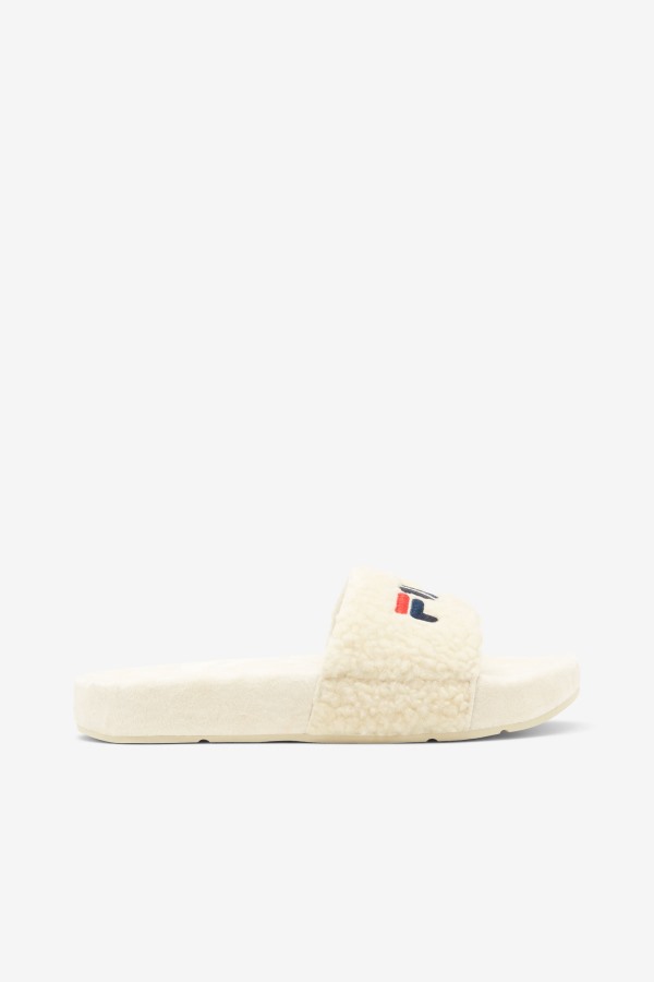 Cream/Navy/Red Fila Outlets Women's Fuzzy Drifter