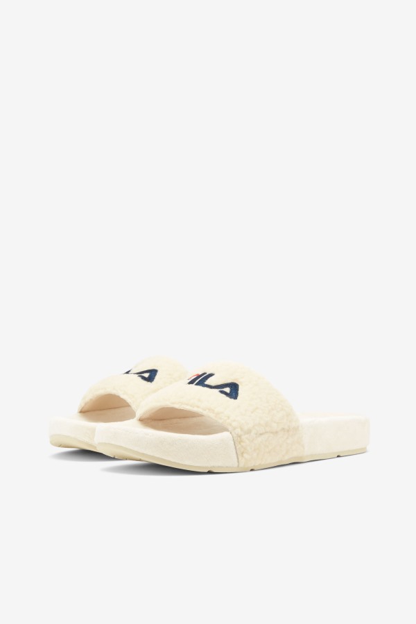 Cream/Navy/Red Fila Outlets Women\'s Fuzzy Drifter