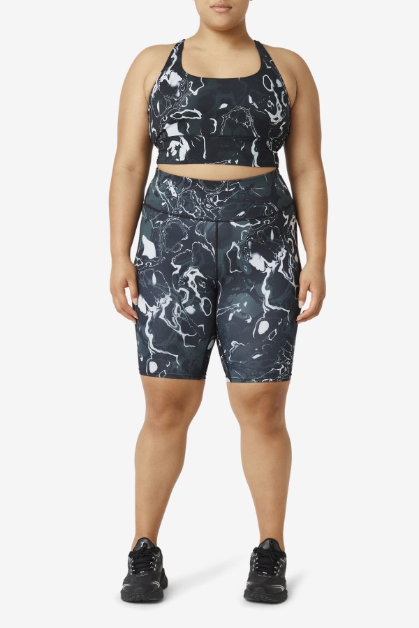 Uplift Cross Back Bra Top Fila Outlets Black Marble