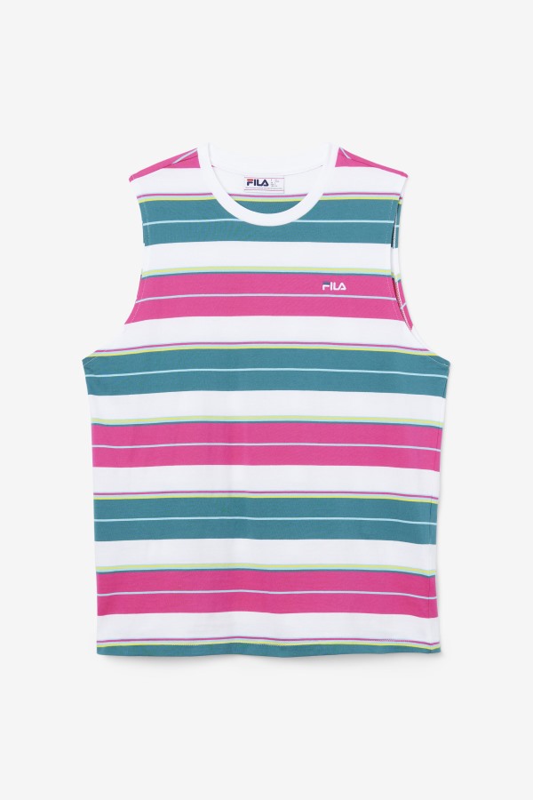 White/Purple/Bayou Sandu Sleeveless Tee Fila Outlets