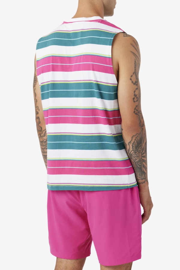 White/Purple/Bayou Sandu Sleeveless Tee Fila Outlets