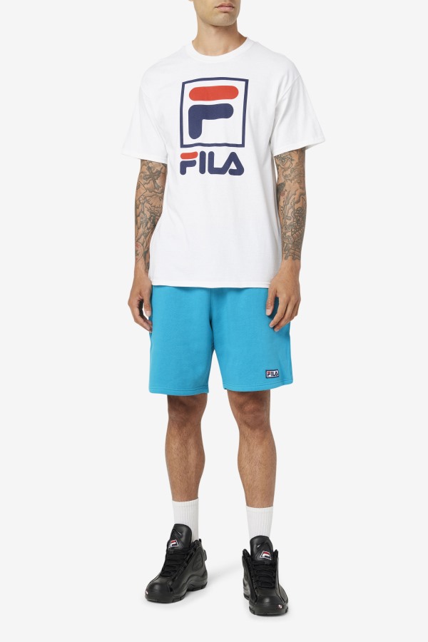 White/Navy/Red Fila Outlets stacked tee shirt