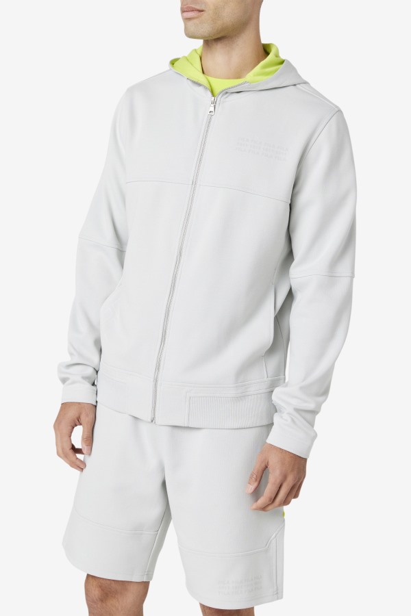 Kayra Full Zip Hoodie Fila Outlets Stone/Lime Punch