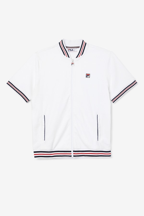 White/Navy Estudio Velour Jacket Fila Outlets